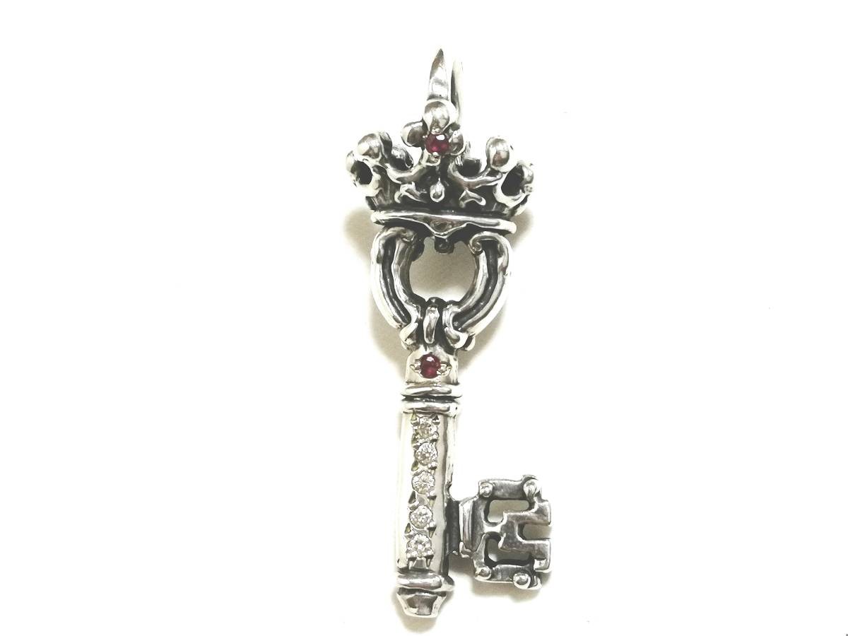 Royal Order Ruby & Diamond Small Key Pendant Auth… - image 1