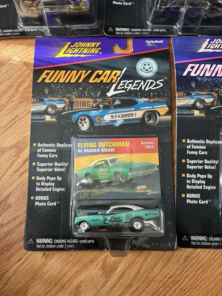 Rare - (5) Vintage Johnny Lightning Funny Car Legends 1/64 Diecast Collection - Image 2 of 4