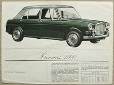 VANDEN PLAS PRINCESS 1100 Car Sales Specification Leaflet c1965 #2210
