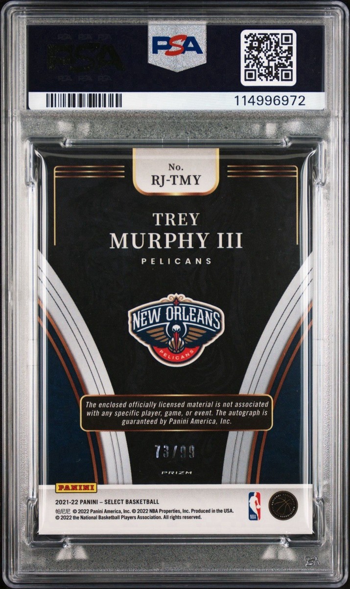 2021 Select Trey Murphy III Rookie Auto Patch /99 RPA Purple Prizm