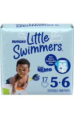 Huggies Little Swimmers Disposable Swim Diapers, Size 5-6. 32lbs. 17 count 1 pk