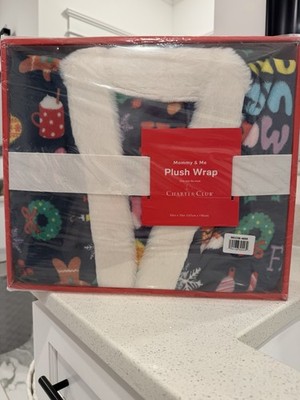Charter Club Mommy & Me Adult Plush Wrap Christmas Holiday Fleece Wrap One Size