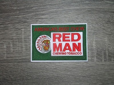 red man tobacco patch Red Man Chewing Tobacco Retro Style Embroidered Iron-On Patch 4.5