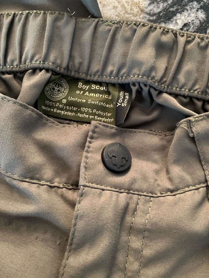Boy Scouts of America Pants Youth Small Green Switchback Convertible Zip Off - Image 3 of 3