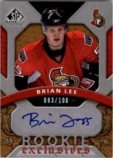 2008-09 SP Game Used Rookie Exclusive Autographs #REBL Brian Lee Auto /100 - HKY