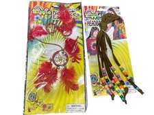 Hippie Necklace  Earring Set And Beaded Headband Costume Accessories