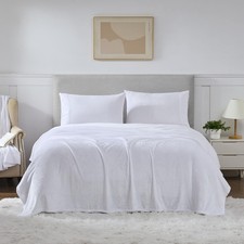 Fleece Sheets King Size Deep Pocket Bedding Toasty Warm Microfleece Bed She...