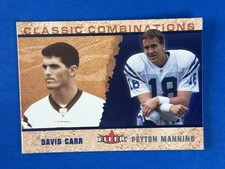 2002 Fleer Classic Combinations Hobby #19 CC David Carr / Peyton Manning #/1000