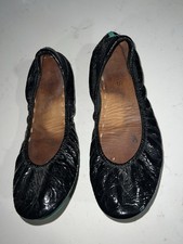 TIEKS by Gavrieli Slip-On Ballet Flats Shoes Black Leather Foldable Sz 7