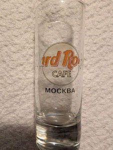 Hard Rock Cafe Shot Glass Moscow/Mockba Logo Faded But Not Chipped RARE