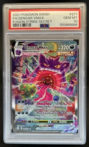 2021 Pokemon SWSH Fusion Strike Gengar VMAX #271/264 PSA 10 GEM MINT