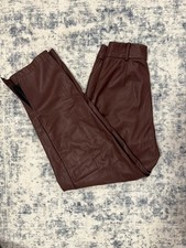 Pretty Little Things Women's Faux Leather Chocolate brown  Dress Pants Size 8