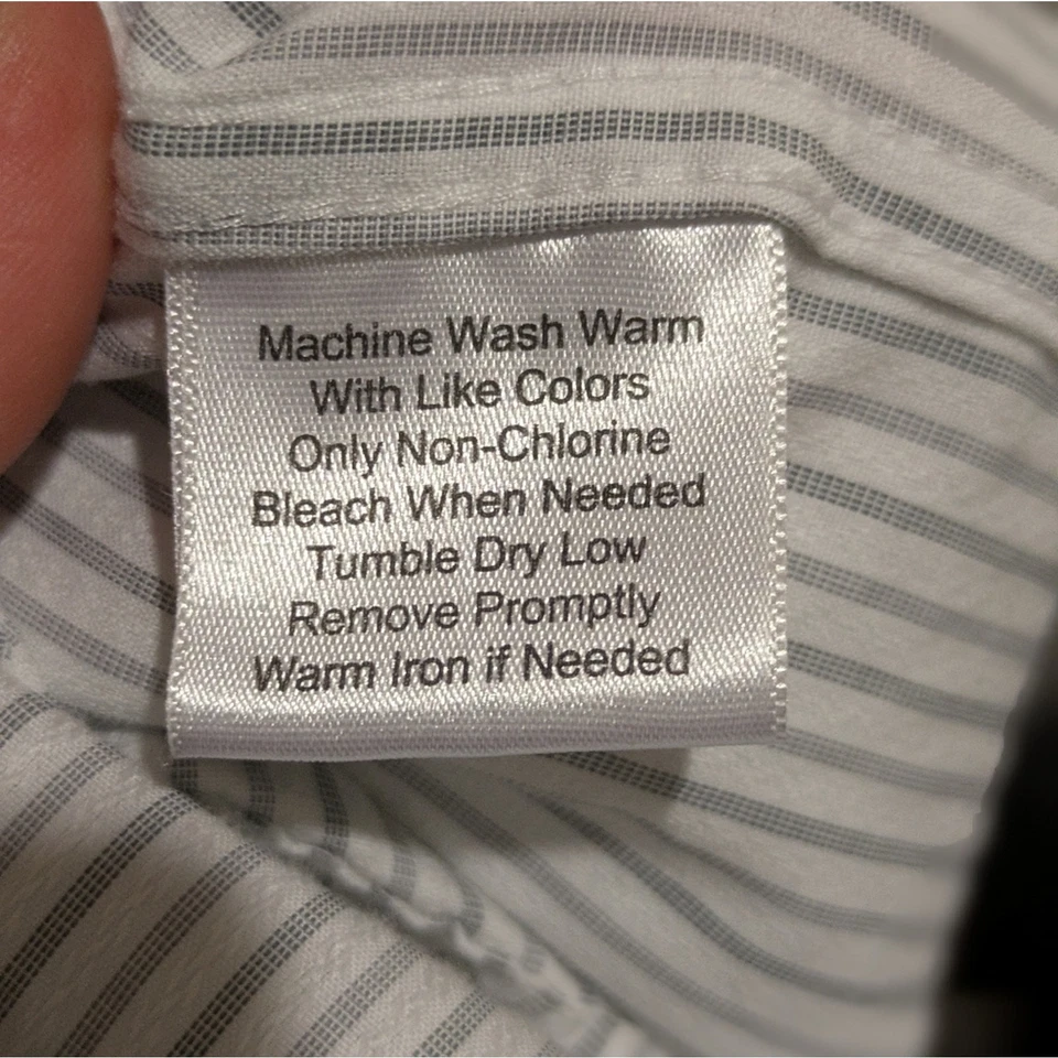 Men's Pronto Uomo Striped 100% Cotton Non-iron Button Down Dress Shirt 16 34/35 - Image 4 of 4