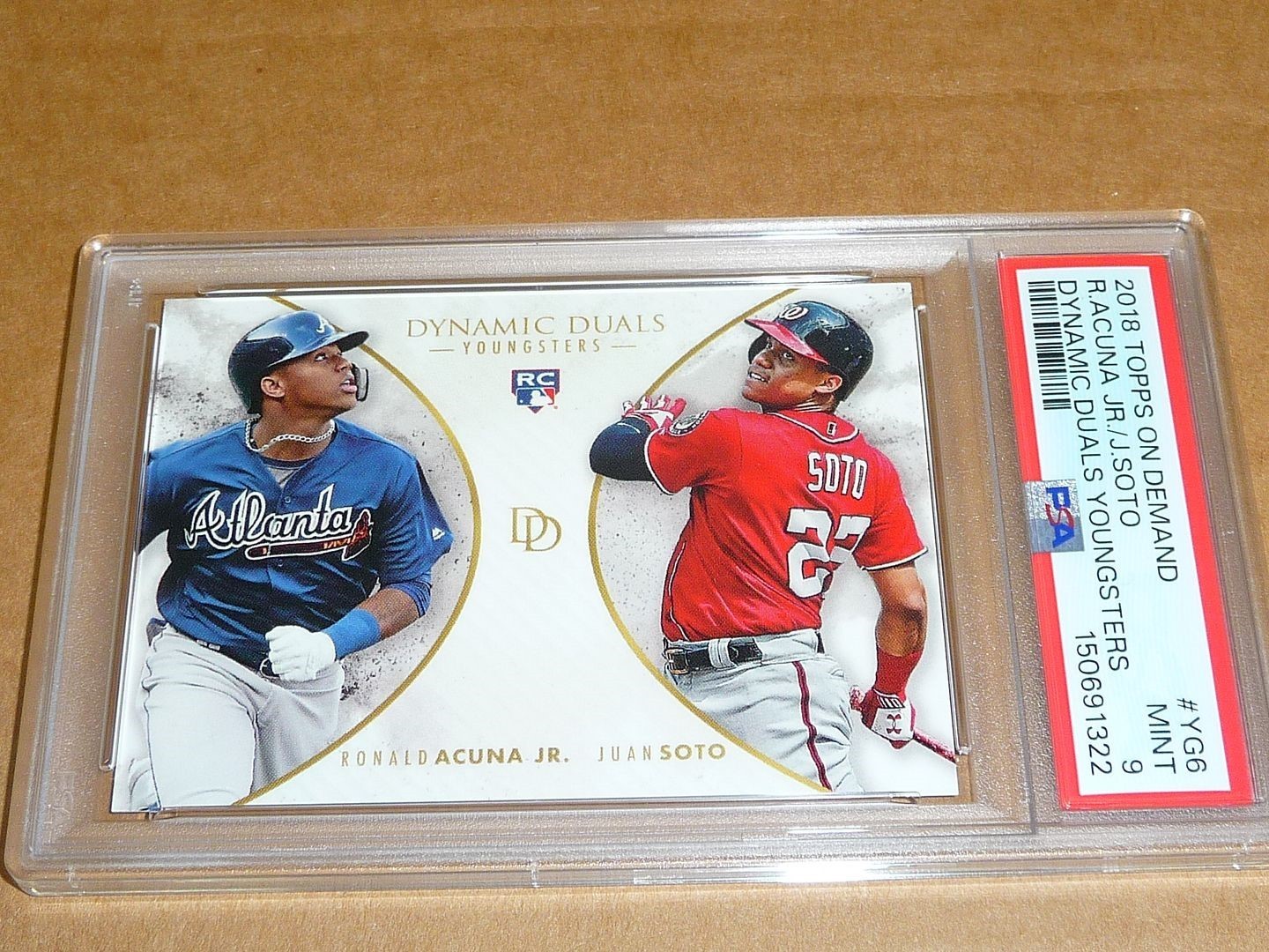 2018 Topps ON DEMAND RONALD ACUNA/JUAN SOTO DYNAMIC DUALS BRAVES RC #YG6 PSA 9