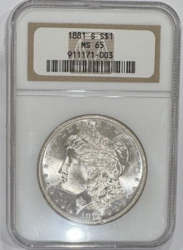 1881 s morgan silver dollar ngc ms65
