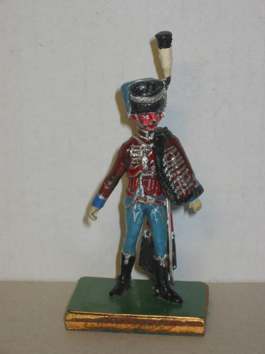 Vitrine 5 Soldats Napoléon 1er Empire, Infanterie, Plomb Peint, échelle 54mm, Type Rose / Stadden