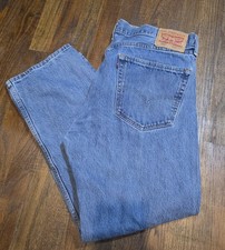 Levis 505 Regular Fit Mens Jeans 36x29 Blue Straight Leg
