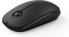 VssoPlor Wireless Mouse, 2.4G Slim Portable Silent Optical Mouse Black