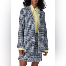Adam Lippes x RTR Tweed Blazer in Blue Size 0