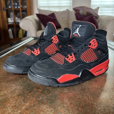 Nike Air Jordan 4 Retro GS Shoes Boys 6Y Red Thunder Black Basketball Sneakers
