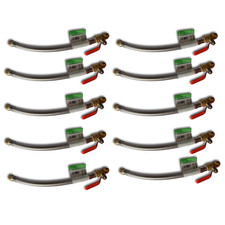10 Pack  XFITTING 1/2" Push Fit Valve Flexible Water Heater Hose,3/4 FIP 18 Inch
