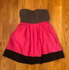 Forever 21 F21 Pink Gray Colorblock Strapless Dress Small XS