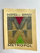 Vintage INTER-HOTEL BRNO METROPOL Decal Germany 3X4