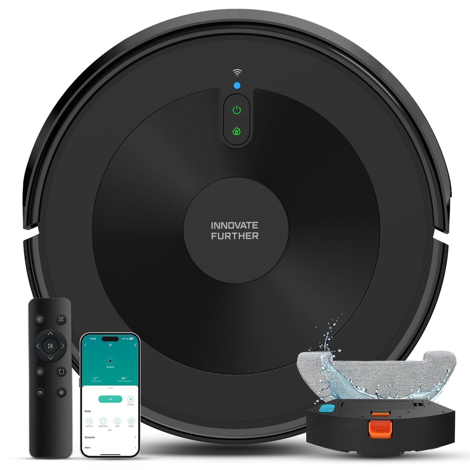 Robot Vacuum and Mop:4000Pa 3-in-1 Robotic Vacuum Cleaner with Intelligent Na...-image