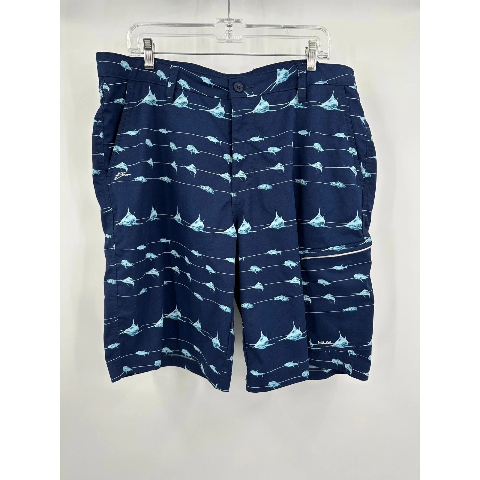 Huk Mens Coastal Fishing Shorts Size 38 Performance Angler Marlin Outdoor Sport