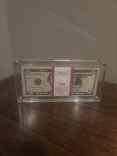 100 Uncirculated Five ($5) Dollar Bills In Sequential Order With Case