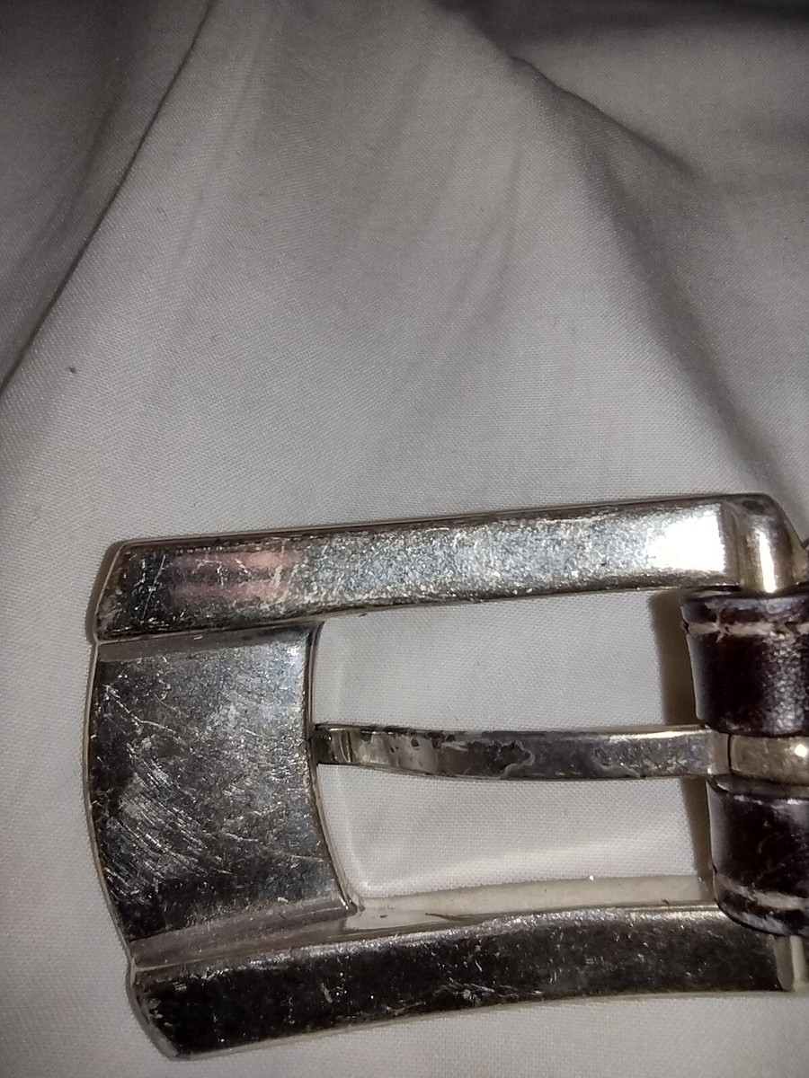 Brighton Brown 2 Row Braided Leather Belt S 28 Silver  display picture 1