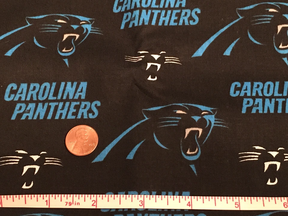 Carolina Panthers NFL Football 100% Cotton Fabric 9" X 36" 1/4 YARD Face Masks! - Image 3 of 3