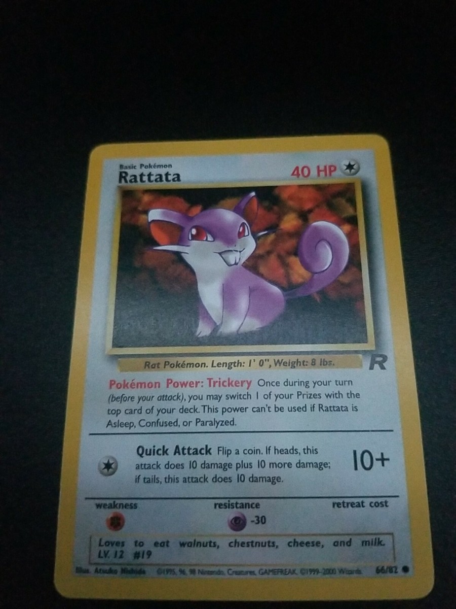 1995 rattata pokemon card value Raticate/Rattata 2 of Diamonds 2006 Center 10th Anniversary Playing Cards Red Deck Colorless Colorless Bite (20) Weakness Fighting 2 Resistance Psychic 1995 Pokemon card Rattata |
