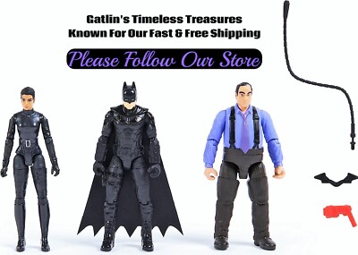 DC Comics The Batman 3-Pack 4'' Batman Selina Kyle The Penguin Action Figures 