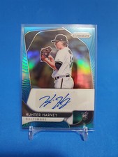 2020 Panini Prizm Baseball Hunter Harvey Blue Wave Prizm RC AUTO 29/50 Orioles