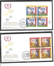 United Nations NY SC # 793-794 International Year of Volunteers . FDC. UNPA
