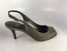 Stuart Weitzman Silver/ Gold Shimmer Glitter Pumps Peep Toe Woman's Sz 10 M