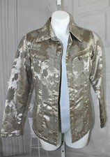 Womens New Motto Your Style Mantra Size Small Jaquard Quilted Jean Style Jacket