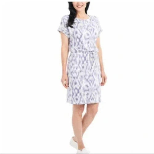 OFF WHITE Abito donna Hilary Radley manica corta taglia large bianco sporco grigio 60€ 5B194 nuovo con etichette