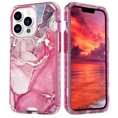Pink Marble Case for iPhone 11, 12p, 12pm, 13, 13pm, 14, 14pm, 15