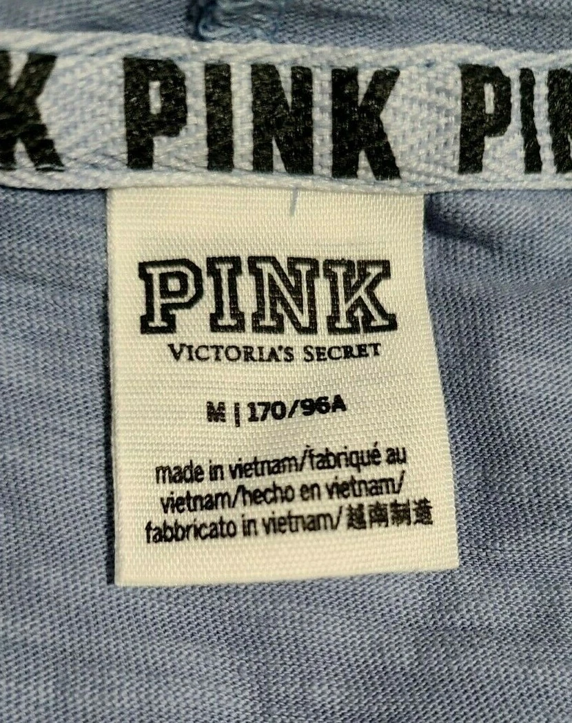 UNDERCOVER Felpa donna Victoria's Secret rosa full zip con cappuccio taglia media blu grigio spacchi laterali