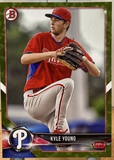 2018 Bowman Prospect Baseball Green Camo Parallel Kyle Young #BP129 Phillies