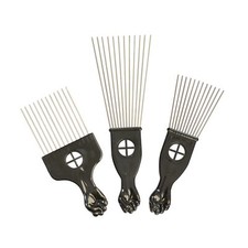 3 Pcs Metal Hair Pick Combs Afro Pick Comb Wide Tooth Hair Pick Comb Salon Us...
