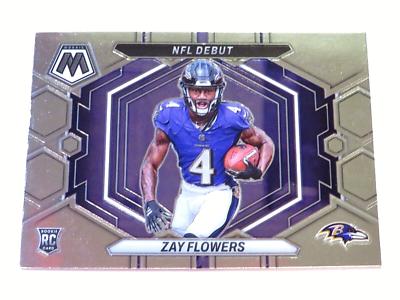 2023 Panini Mosaic Football Zay Flowers NFL Debut Base Rookie Card