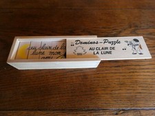 Jeu de dominos - puzzle en bois 28 pièces et sa boite de rangement en bois Janod