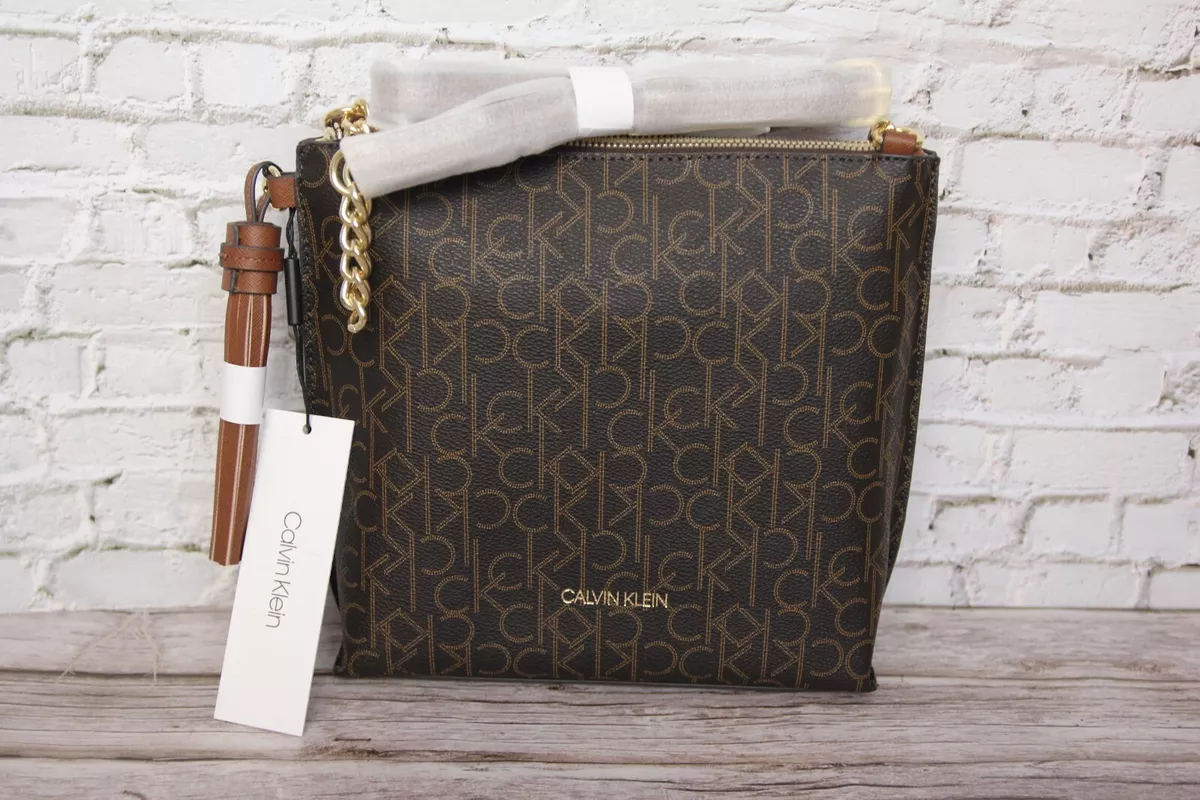 Calvin Klein Signature Top Zip Tassel Crossbody bag
