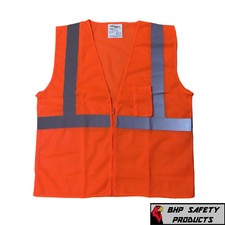 LIBERTY REFLECTIVE TRAFFIC SAFETY VEST HI-VIS ORANGE C16002F CLASS II ALL SIZES