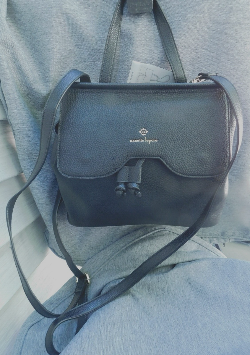 Black Convertible Backpack pebbled by Nanette Lepore PURSE TOTE