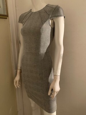 h&m winter dresses women NEW women's autumn geometric squares pencil knee length dress grey 2 Color:Shaved Chocolate style Halter Wedding Dresses Melbourne Dresses dropped shoulders and long