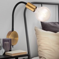 Retro Leuchte Schwarz Wand Lampe Gold Vintage GäSte Zimmer Strahler Beweglich